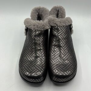 Alegria  by PG Lite Meri Pewter Faux Fur‎ Lining Boots Slip Resistant Size 38
